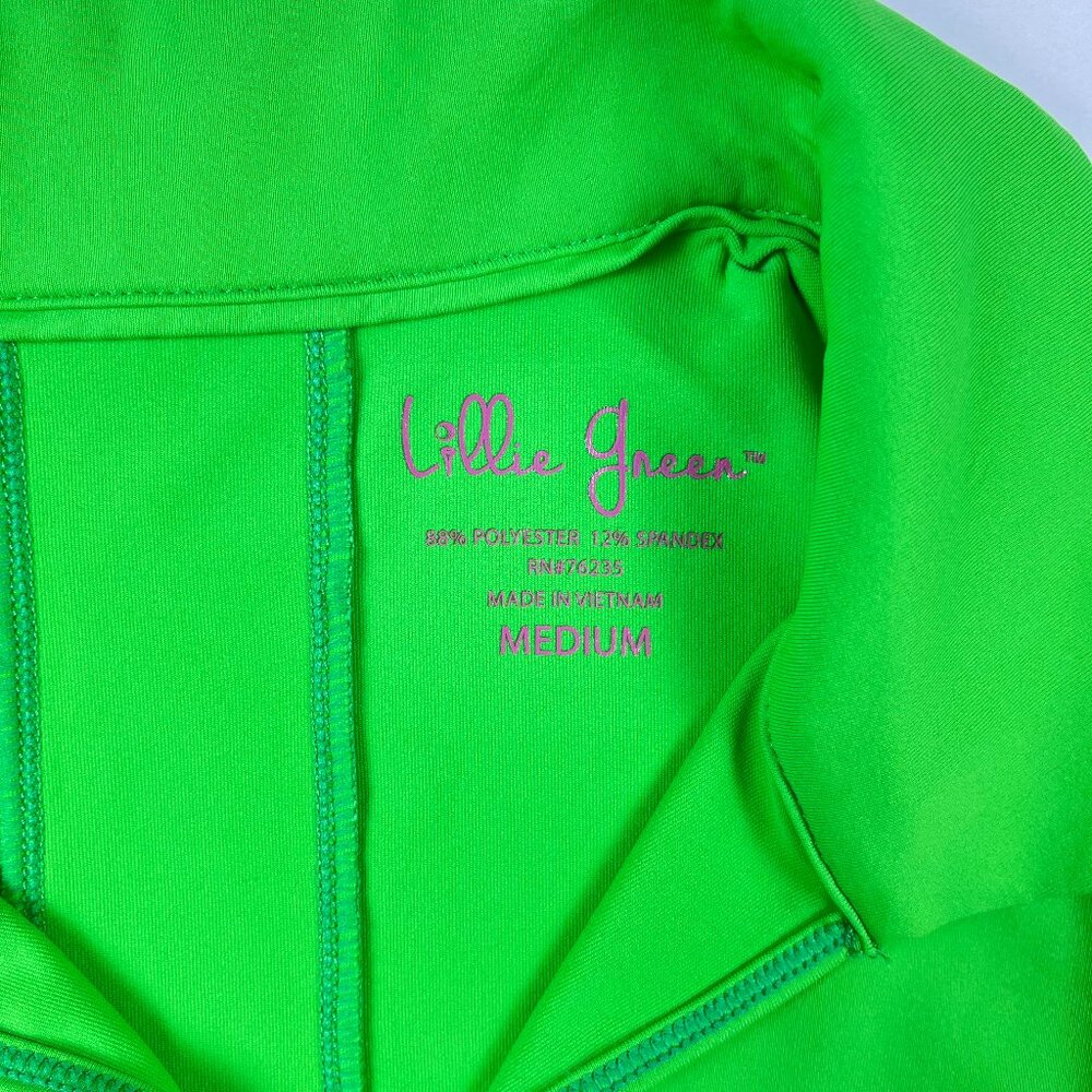 Lillie Green by Lilly Pulitzer Green Sleeveless Half Zip Polo Golf Top Size M - Picture 4 of 9